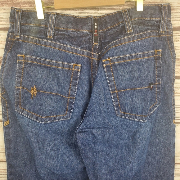 Ariat Mens 33x30 Low Rise M4 Bootcut CAT 2 2112 Dark Wash Blue Work Jeans   #112 - Picture 6 of 10